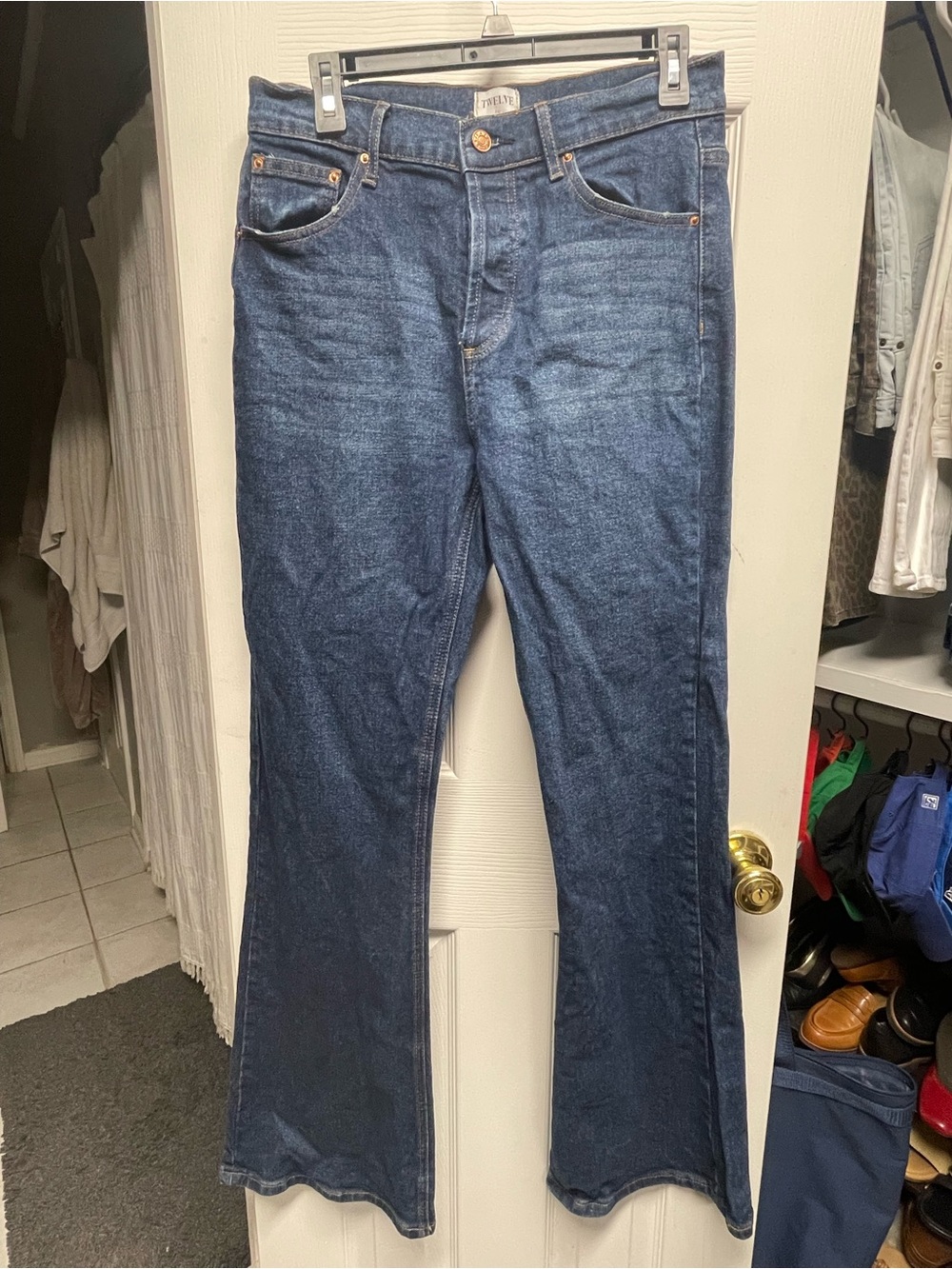 Vici Twelfth Dark Blue Flared Denim Jeans size 28 Tall